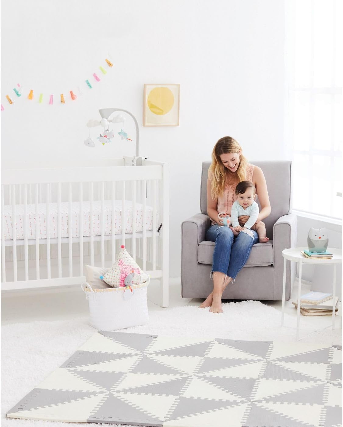 1760210911_Skip-Hop-Baby-Play-Mat-Interlocking-Foam-Floor-Tiles-70-x-56-Playspot-GreyCream.jpg Skip Hop Baby Play Mat, Interlocking Foam Floor Tiles, 70" x 56", Playspot, Grey/Cream - Image 4