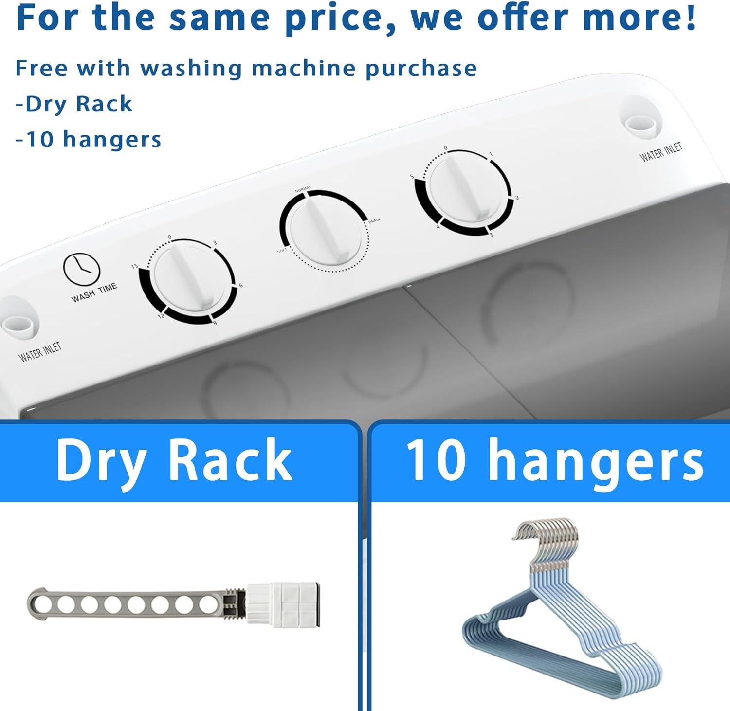 1760211167_Portable-Twin-Tub-18lbs-Washing-Machine-with-Drying-Rack-and-10-Hangers-11lbs-Washer-Mini-Compact-Laundry-Machine-with-7lbs-Spinner-Semi-automatic-Washer-Combo-for-Dorms-Apartment.jpg Portable Twin Tub 18lbs Washing Machine with Drying Rack and 10 Hangers, 11lbs Washer Mini Compact Laundry Machine with 7lbs Spinner, Semi-automatic Washer Combo for Dorms, Apartment - Image 3