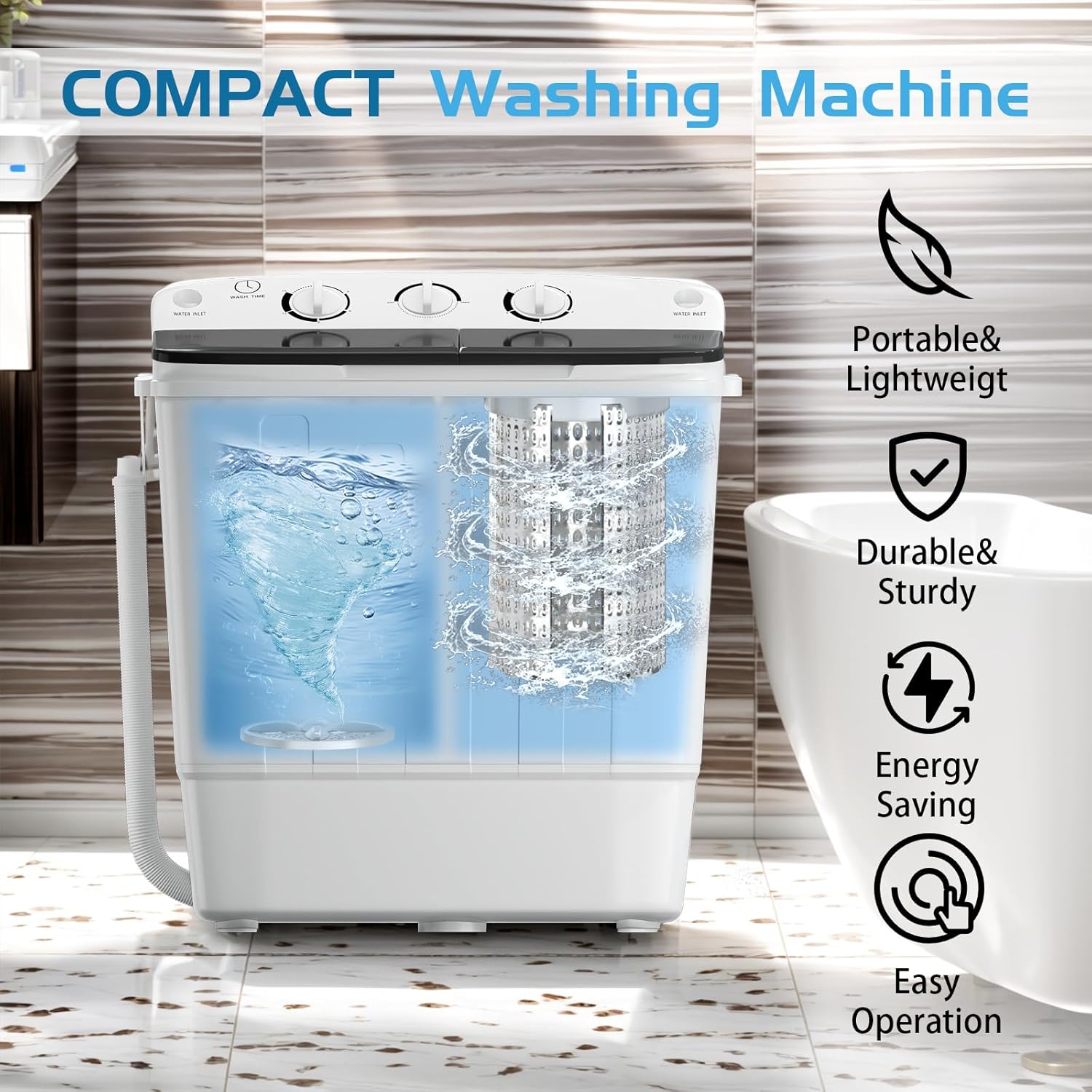 1760211171_Portable-Twin-Tub-18lbs-Washing-Machine-with-Drying-Rack-and-10-Hangers-11lbs-Washer-Mini-Compact-Laundry-Machine-with-7lbs-Spinner-Semi-automatic-Washer-Combo-for-Dorms-Apartment.jpg Portable Twin Tub 18lbs Washing Machine with Drying Rack and 10 Hangers, 11lbs Washer Mini Compact Laundry Machine with 7lbs Spinner, Semi-automatic Washer Combo for Dorms, Apartment - Image 5