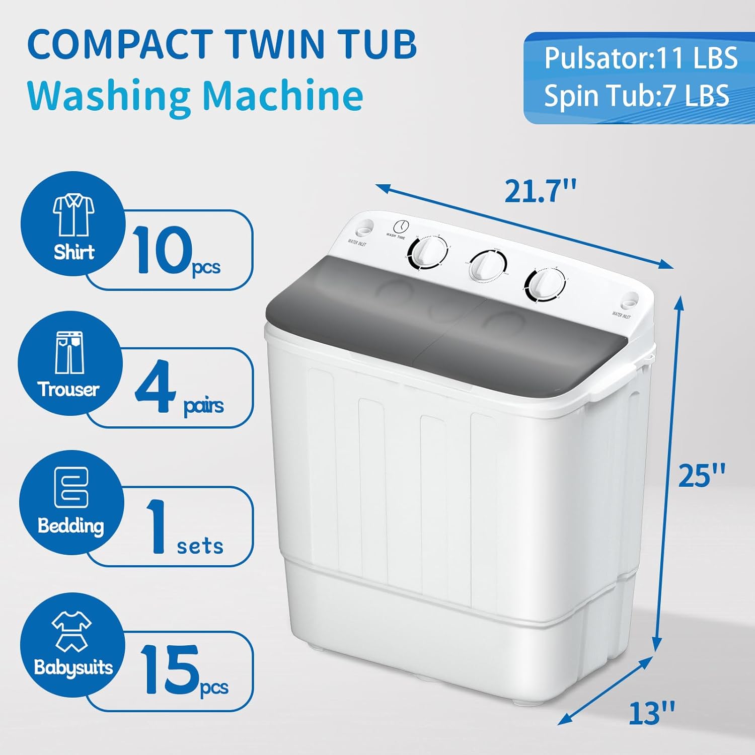1760211176_Portable-Twin-Tub-18lbs-Washing-Machine-with-Drying-Rack-and-10-Hangers-11lbs-Washer-Mini-Compact-Laundry-Machine-with-7lbs-Spinner-Semi-automatic-Washer-Combo-for-Dorms-Apartment.jpg Portable Twin Tub 18lbs Washing Machine with Drying Rack and 10 Hangers, 11lbs Washer Mini Compact Laundry Machine with 7lbs Spinner, Semi-automatic Washer Combo for Dorms, Apartment - Image 8