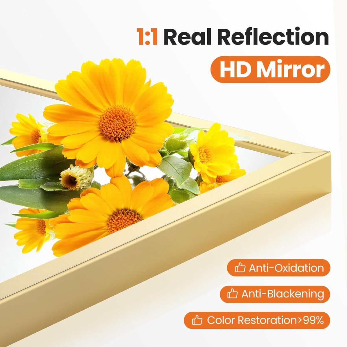 Sweetcrispy 20"x30" Arched Gold Bathroom Mirrors for Wall, Bathroom Mirrors for Over Sink, Metal Framed with HD Shatter-Proof Glass for Entryway, Living Room, Bedroom - Image 4