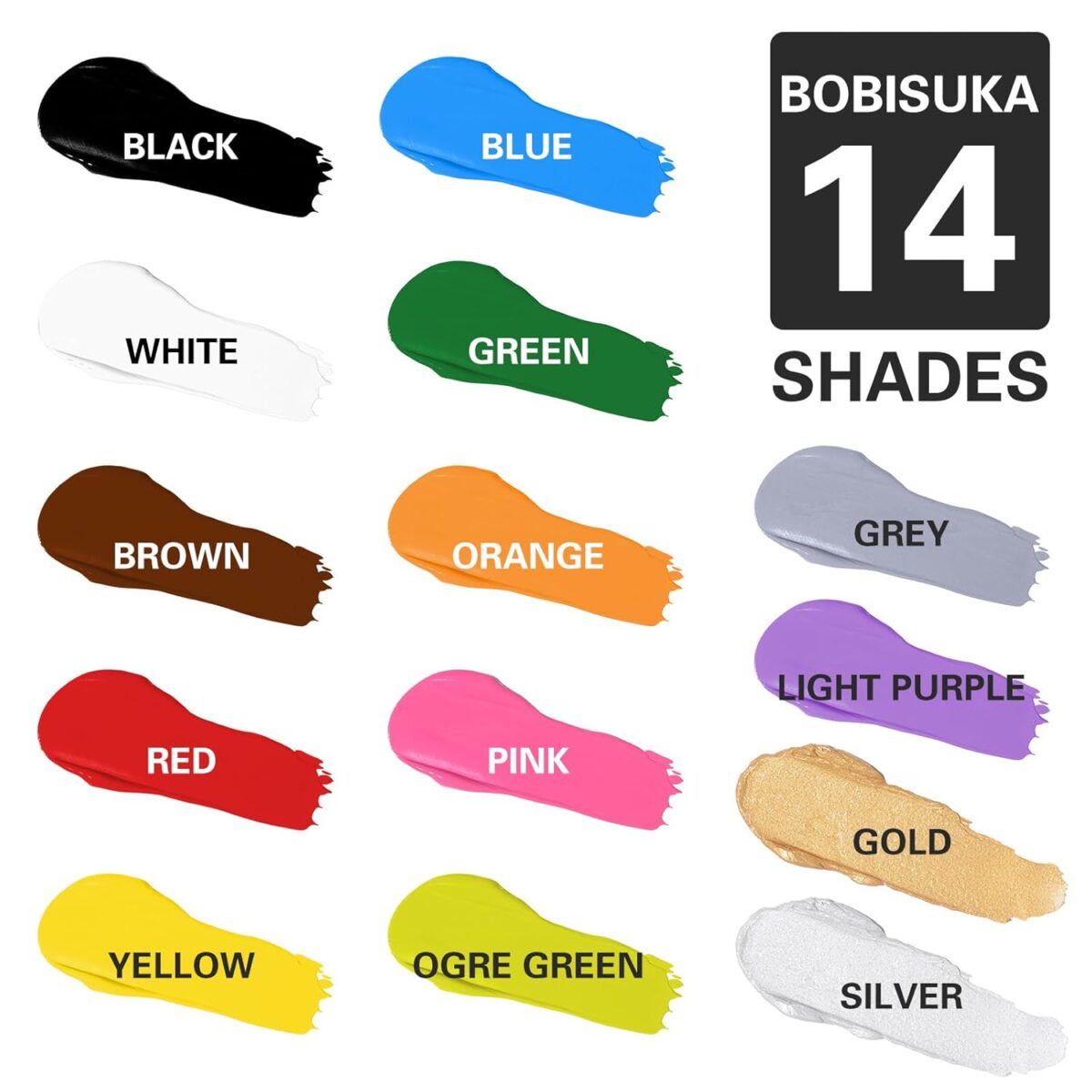 BOBISUKA Black Face Body Paint, Water Based Face Painting for Art Theater Halloween Party Cosplay Clown SFX Makeup for Women Adults, Non-Toxic Washable - Image 7