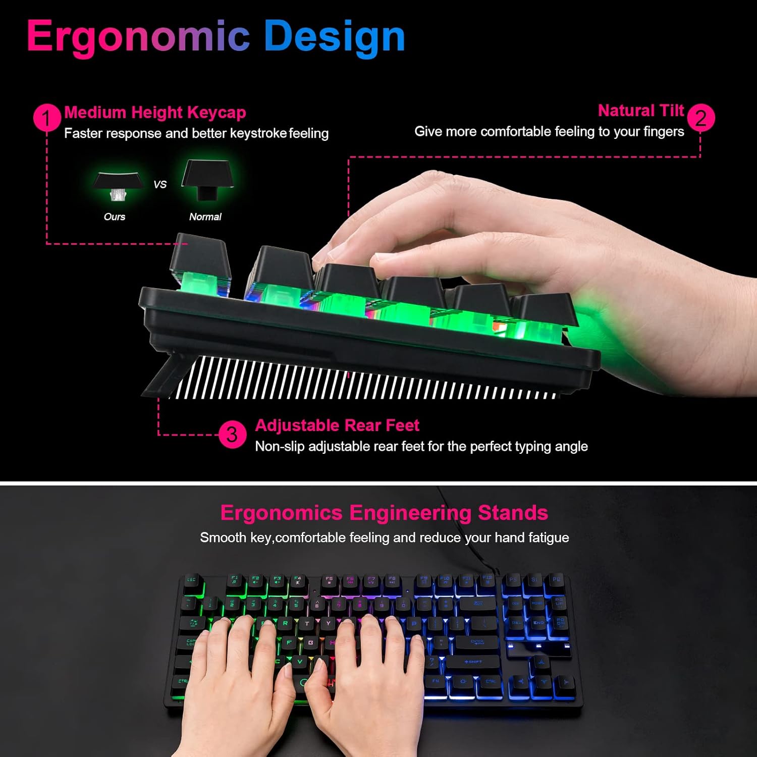 1760215550_CHONCHOW-87-Key-RGB-Backlit-Compact-Gaming-Keyboard-USB-Wired-Tenkeyless-Keyboard-for-Laptop-PS4-Xbox-PC-Gaming-and-Work.jpg CHONCHOW 87-Key RGB Backlit Compact Gaming Keyboard - USB Wired Tenkeyless Keyboard for Laptop, PS4, Xbox, PC Gaming and Work - Image 5