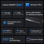 HP Pro 400 G9 Mini PC Desktop Computer, Intel CPU, 16GB DDR5 RAM, 256GB PCIe SSD, Triple 4K Display Support, USB-C, Ultra-Quiet Design, Bluetooth 5.2, WiFi 6, Keyboard and Mouse, Windows 11 Pro - Image 3