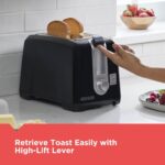 BLACK+DECKER 2-Slice Toaster, T2569B, Extra Wide Slots, 6 Shade Settings, 850 Watts, Crumb Tray, Cancel Button - Image 5