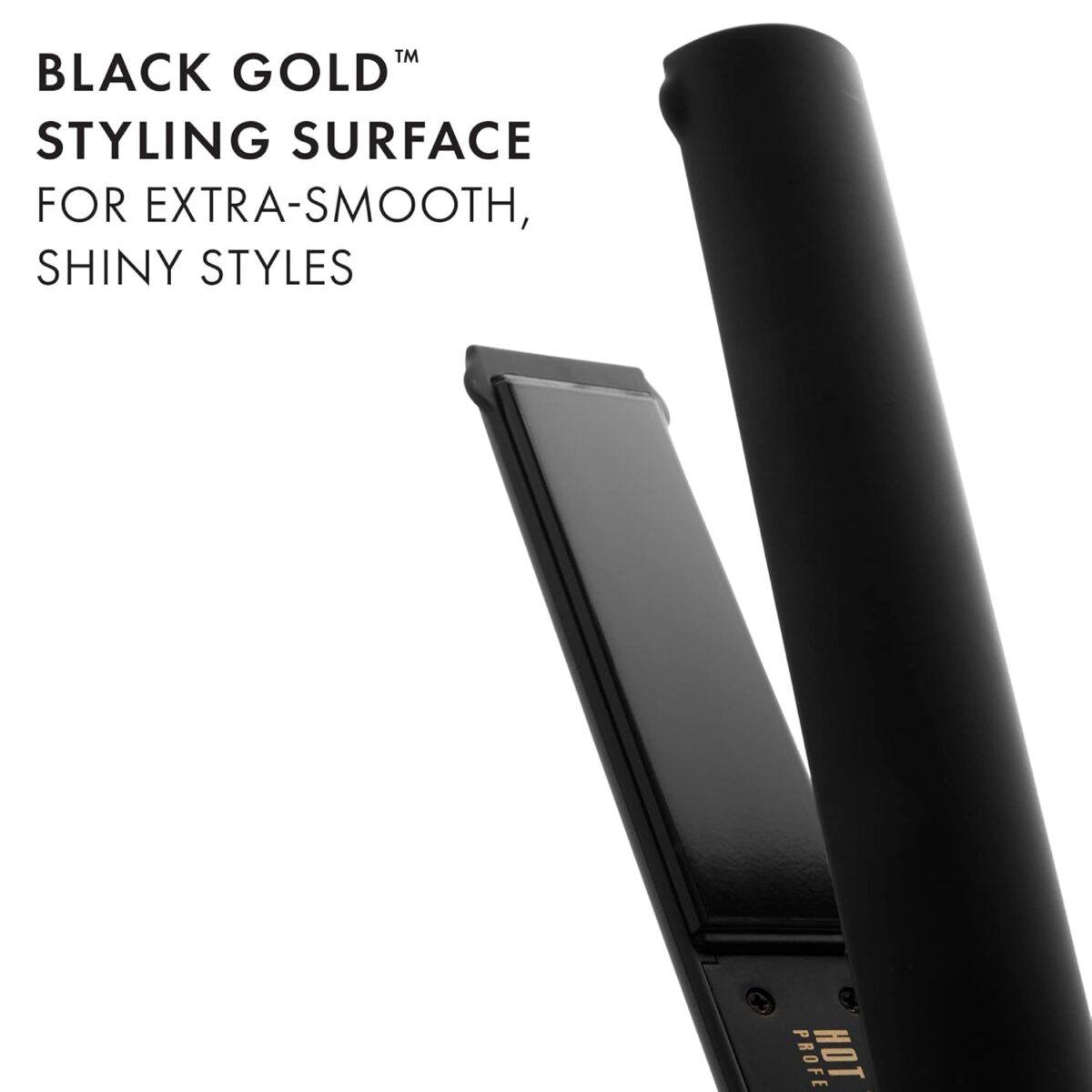 HOT TOOLS Pro Artist Black Gold Ionic 1 1/4 Inch Flat Iron - Use as Straightener for Sleek Straight Hair or Use Rounded Edges for Shiny Curls and Waves, Stylist-Preferred Styles - Image 4