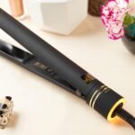 HOT TOOLS Pro Artist Black Gold Ionic 1 1/4 Inch Flat Iron - Use as Straightener for Sleek Straight Hair or Use Rounded Edges for Shiny Curls and Waves, Stylist-Preferred Styles - Image 6
