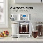 Hamilton Beach 49933 2-Way 12 Cup Programmable Drip Coffee Maker & Single Serve Machine, Glass Carafe, Auto Pause and Pour, White - Image 4