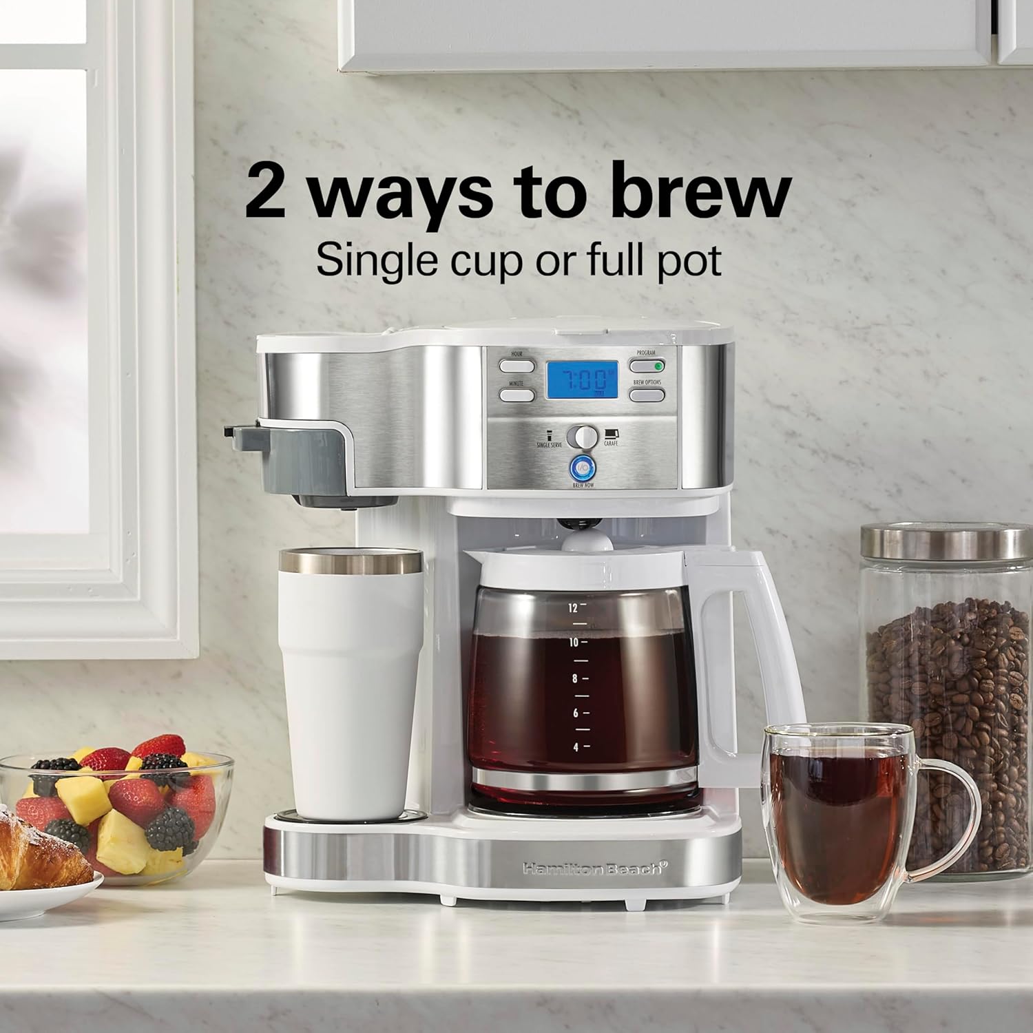 1760255169_Hamilton-Beach-49933-2-Way-12-Cup-Programmable-Drip-Coffee-Maker-Single-Serve-Machine-Glass-Carafe-Auto-Pause-and-Pour-White.jpg Hamilton Beach 49933 2-Way 12 Cup Programmable Drip Coffee Maker & Single Serve Machine, Glass Carafe, Auto Pause and Pour, White - Image 4