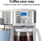 Hamilton Beach 49933 2-Way 12 Cup Programmable Drip Coffee Maker & Single Serve Machine, Glass Carafe, Auto Pause and Pour, White - Image 8