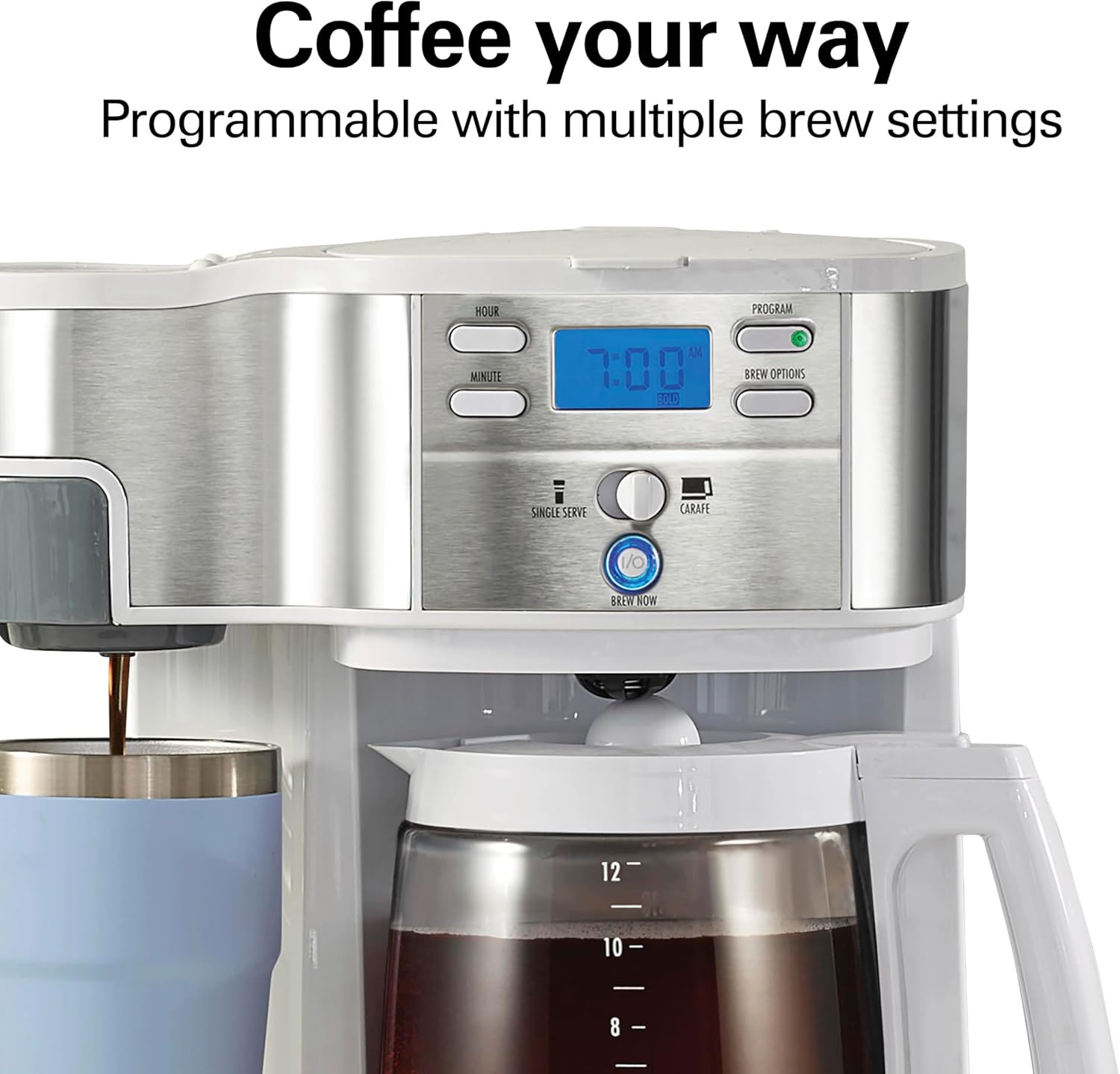 1760255176_Hamilton-Beach-49933-2-Way-12-Cup-Programmable-Drip-Coffee-Maker-Single-Serve-Machine-Glass-Carafe-Auto-Pause-and-Pour-White.jpg Hamilton Beach 49933 2-Way 12 Cup Programmable Drip Coffee Maker & Single Serve Machine, Glass Carafe, Auto Pause and Pour, White - Image 8
