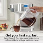 Hamilton Beach 49933 2-Way 12 Cup Programmable Drip Coffee Maker & Single Serve Machine, Glass Carafe, Auto Pause and Pour, White - Image 9