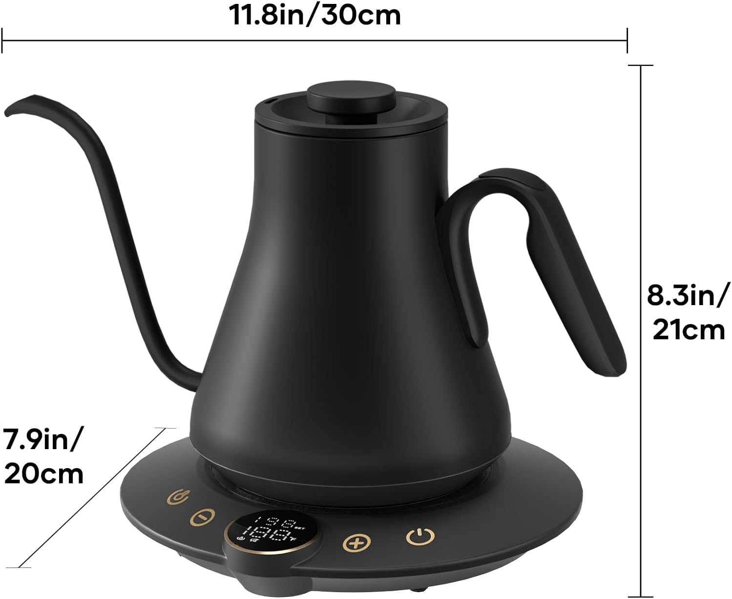 1760284024_Gooseneck-Electric-Kettle-with-±1℉-Temperature-Control-for-Pour-Over-Coffee-Tea-Quick-Heating-BPA-Free-Stainless-Steel-Built-in-Brew-Timer-1500W0.9L-Ebony-Black.jpg Gooseneck Electric Kettle with ±1℉ Temperature Control for Pour Over Coffee & Tea, Quick Heating, BPA-Free Stainless Steel, Built-in Brew Timer, 1500W/0.9L (Ebony Black) - Image 8