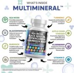 Clean Nutraceuticals Sea Moss Black Seed Oil Ashwagandha Turmeric Bladderwrack Burdock & Vitamin C Vitamin D3 with Elderberry Manuka Dandelion Yellow Dock Iodine Chlorophyll ACV - Image 4
