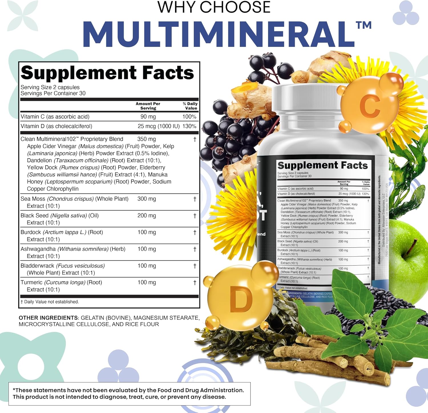 1760293475_Clean-Nutraceuticals-Sea-Moss-Black-Seed-Oil-Ashwagandha-Turmeric-Bladderwrack-Burdock-Vitamin-C-Vitamin-D3-with-Elderberry-Manuka-Dandelion-Yellow-Dock-Iodine-Chlorophyll-ACV.jpg Clean Nutraceuticals Sea Moss Black Seed Oil Ashwagandha Turmeric Bladderwrack Burdock & Vitamin C Vitamin D3 with Elderberry Manuka Dandelion Yellow Dock Iodine Chlorophyll ACV - Image 5