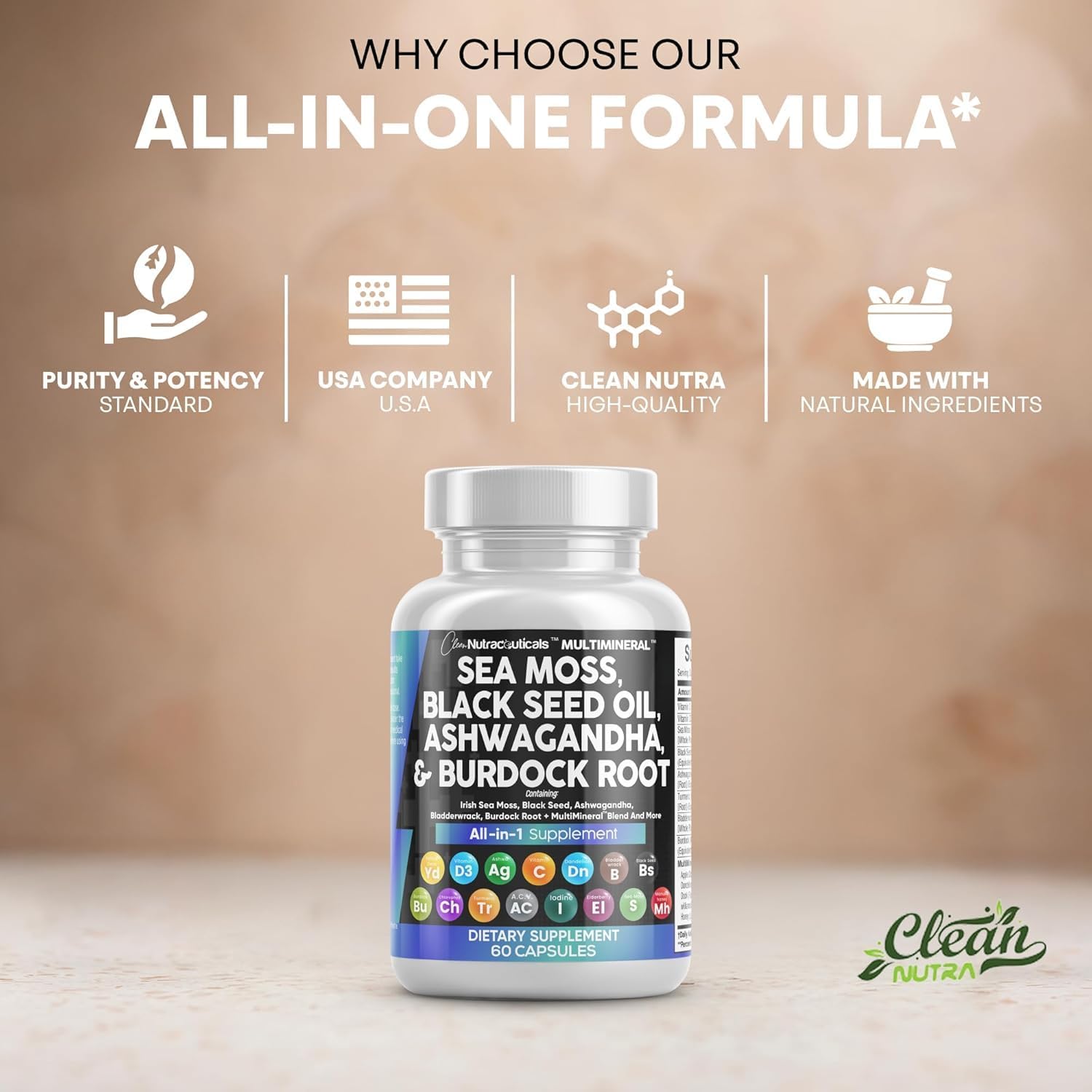 1760293481_Clean-Nutraceuticals-Sea-Moss-Black-Seed-Oil-Ashwagandha-Turmeric-Bladderwrack-Burdock-Vitamin-C-Vitamin-D3-with-Elderberry-Manuka-Dandelion-Yellow-Dock-Iodine-Chlorophyll-ACV.jpg Clean Nutraceuticals Sea Moss Black Seed Oil Ashwagandha Turmeric Bladderwrack Burdock & Vitamin C Vitamin D3 with Elderberry Manuka Dandelion Yellow Dock Iodine Chlorophyll ACV - Image 8