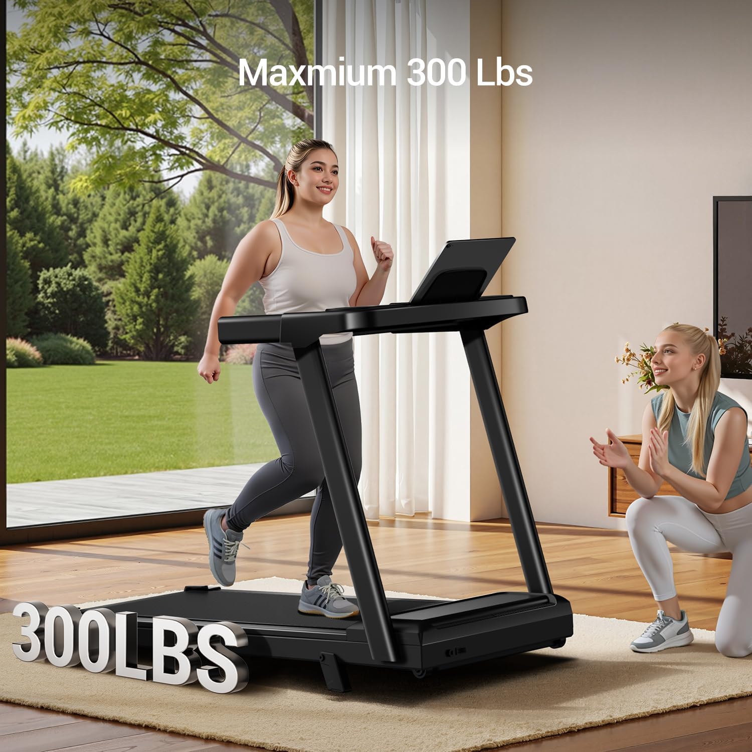 1760293719_3-in-1-Treadmill-with-14-Incline-Portable-Treadmills-for-Home-with-Handle-Foldable-Treadmills-with-300-Lbs-Weight-Capacity-3.0HP-Quiet-Walking-Pad-Treadmill-Three-Touch-Screen.jpg 3-in-1 Treadmill with 14% Incline, Portable Treadmills for Home with Handle, Foldable Treadmills with 300 Lbs Weight Capacity, 3.0HP Quiet Walking Pad Treadmill, Three Touch Screen - Image 6
