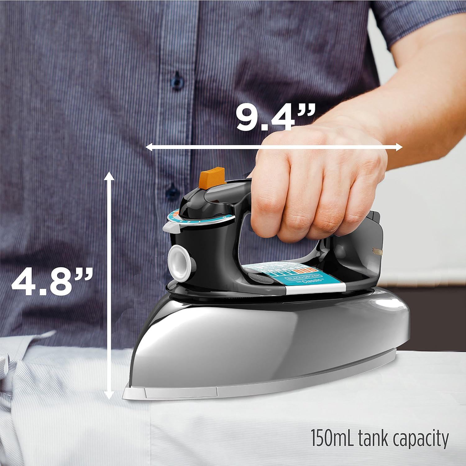 1760295402_BLACKDECKER-The-Classic-Iron-F67E-T-Aluminum-Soleplate-Steam-or-Dry-Ironing-7-Temperature-Settings-Anti-Drip.jpg BLACK+DECKER The Classic Iron, F67E-T, Aluminum Soleplate, Steam or Dry Ironing, 7 Temperature Settings, Anti-Drip - Image 7