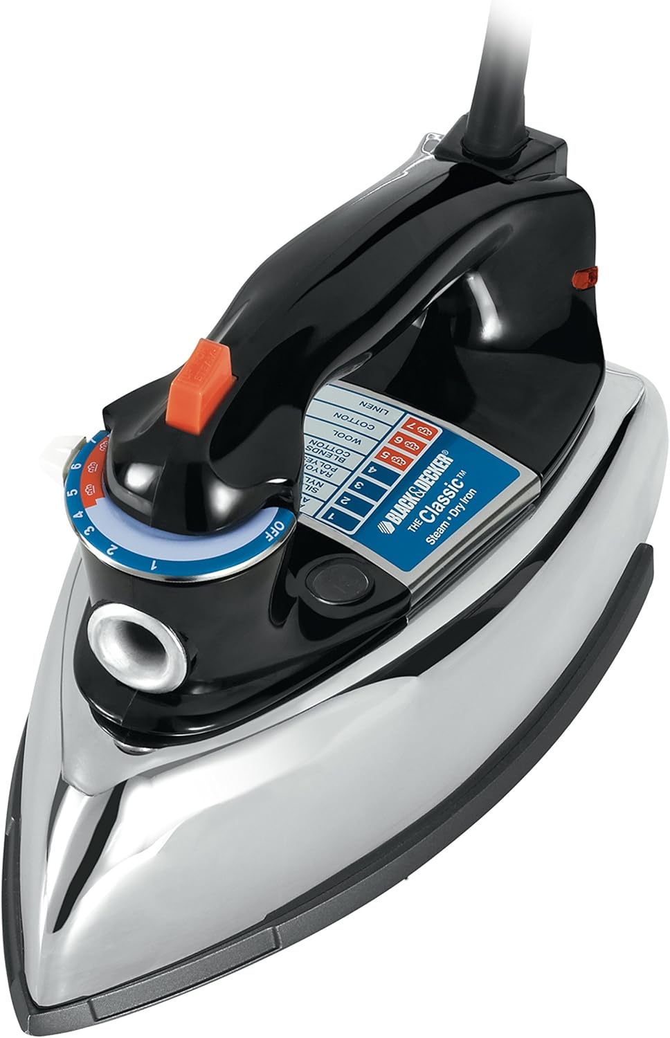 1760295404_BLACKDECKER-The-Classic-Iron-F67E-T-Aluminum-Soleplate-Steam-or-Dry-Ironing-7-Temperature-Settings-Anti-Drip.jpg BLACK+DECKER The Classic Iron, F67E-T, Aluminum Soleplate, Steam or Dry Ironing, 7 Temperature Settings, Anti-Drip - Image 8