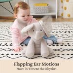 Baby Gund Animated Flappy The Elephant Plush, Singing Stuffed Animal Baby Toy for Ages 0 and Up, Gray, 12" - Image 3