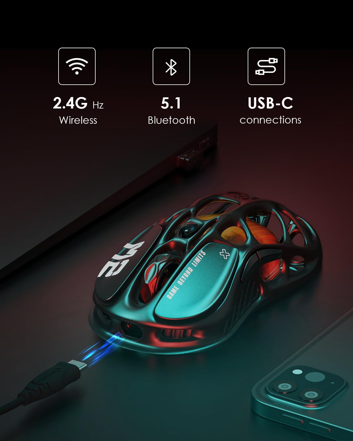 1760298278_GravaStar-Mercury-M2-Wireless-Gaming-Mouse-with-26000-DPI-PAW3395DM-Sensor-79g-Lightweight-Hollowed-Out-Design-5-Programmable-Buttons-5-Dynamic-Lightsync-RGB.jpg GravaStar Mercury M2 Wireless Gaming Mouse with 26,000 DPI, PAW3395DM Sensor -79g Lightweight Hollowed-Out Design -5 Programmable Buttons -5 Dynamic Lightsync RGB - Image 7