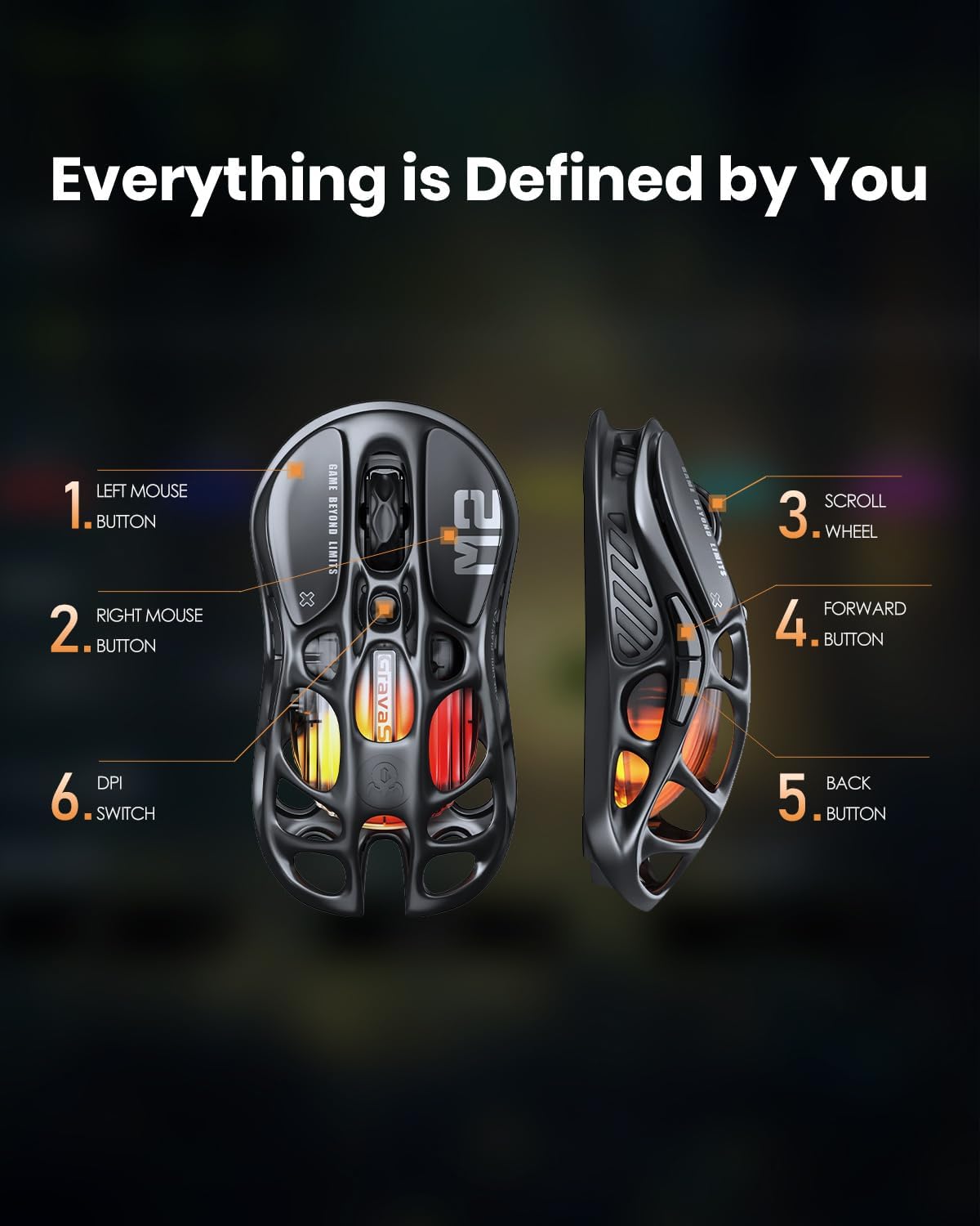 1760298279_GravaStar-Mercury-M2-Wireless-Gaming-Mouse-with-26000-DPI-PAW3395DM-Sensor-79g-Lightweight-Hollowed-Out-Design-5-Programmable-Buttons-5-Dynamic-Lightsync-RGB.jpg GravaStar Mercury M2 Wireless Gaming Mouse with 26,000 DPI, PAW3395DM Sensor -79g Lightweight Hollowed-Out Design -5 Programmable Buttons -5 Dynamic Lightsync RGB - Image 8
