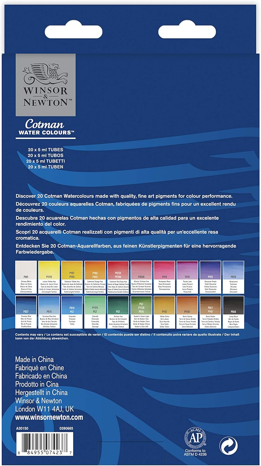 1760300195_Winsor-Newton-Cotman-Watercolor-Paint-Set-20-Colors-5ml-0.17-oz-Tubes.jpg Winsor & Newton Cotman Watercolor Paint Set, 20 Colors, 5ml (0.17-oz) Tubes - Image 3