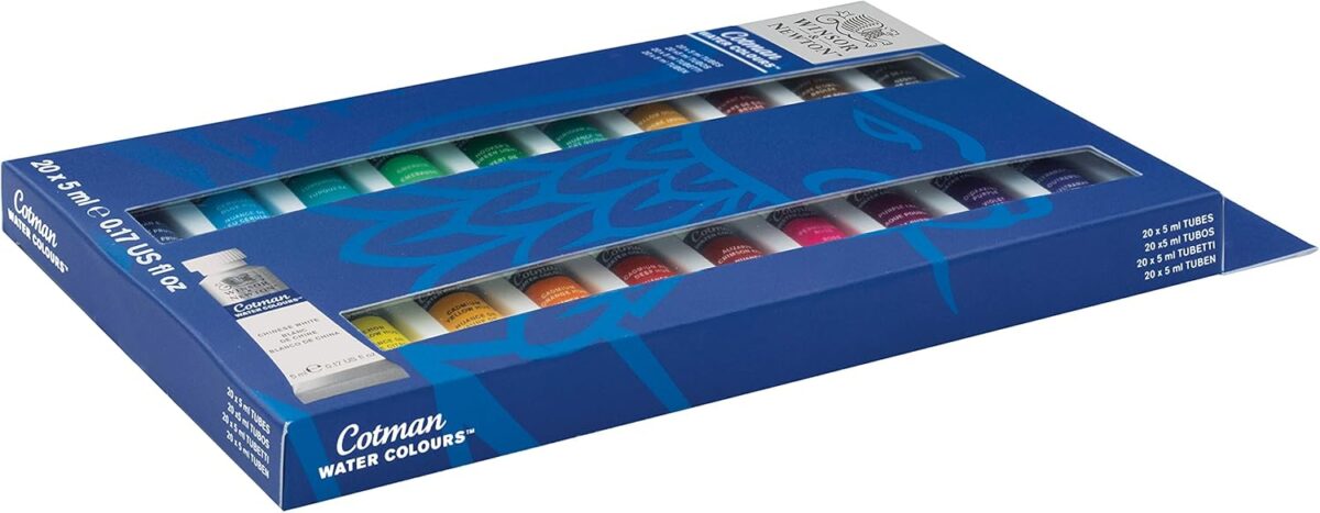 Winsor & Newton Cotman Watercolor Paint Set, 20 Colors, 5ml (0.17-oz) Tubes - Image 4