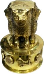 Purpledip Brass Showpiece Indian National Emblem: Inspired from Lion Capital of Ashoka at Sarnath (12064) - Image 3