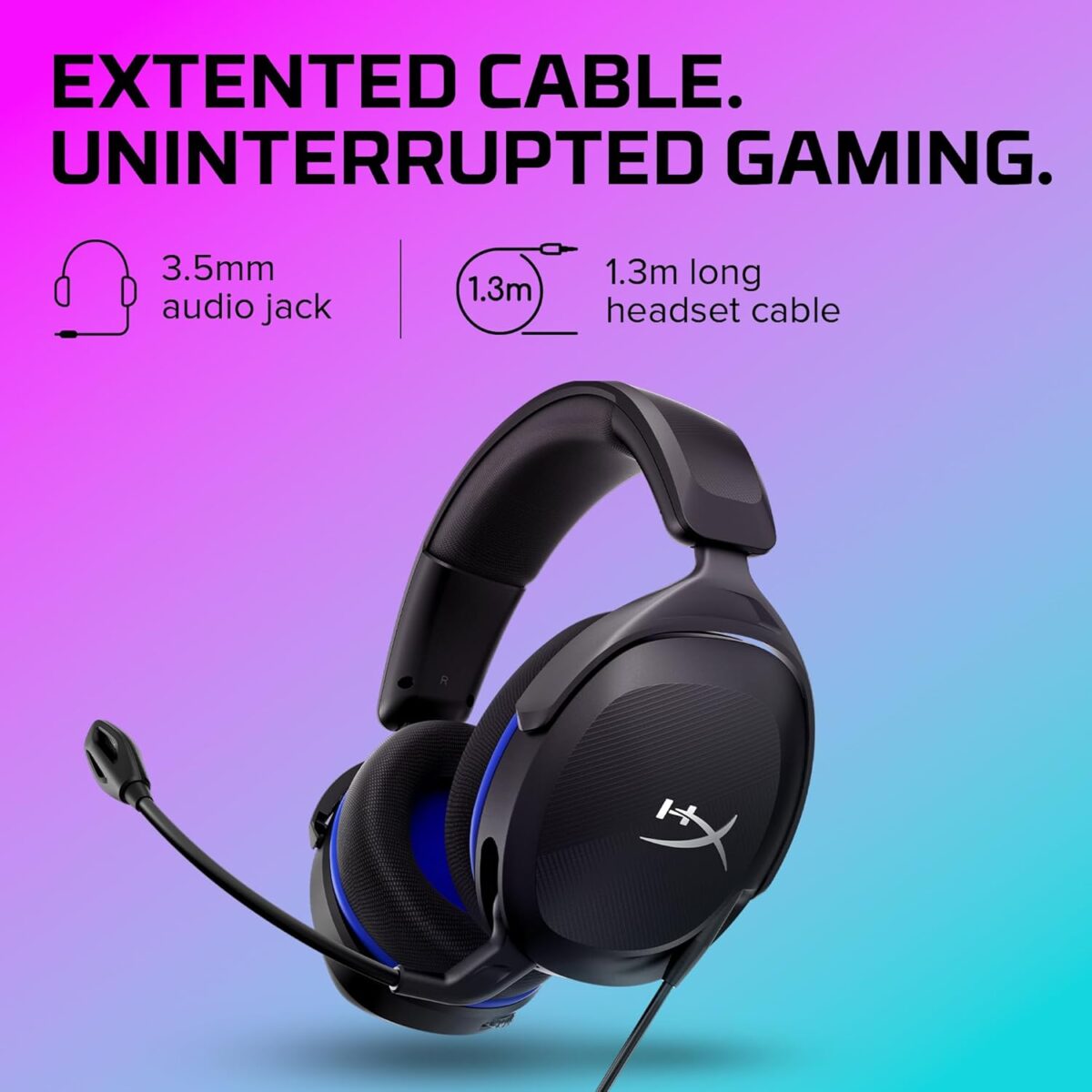 HyperX Cloud Stinger 2 Core - Gaming Headset for Playstation, Lightweight Over-Ear Headset with mic, Swivel-to-Mute Function, 40mm Drivers - Black - Image 3