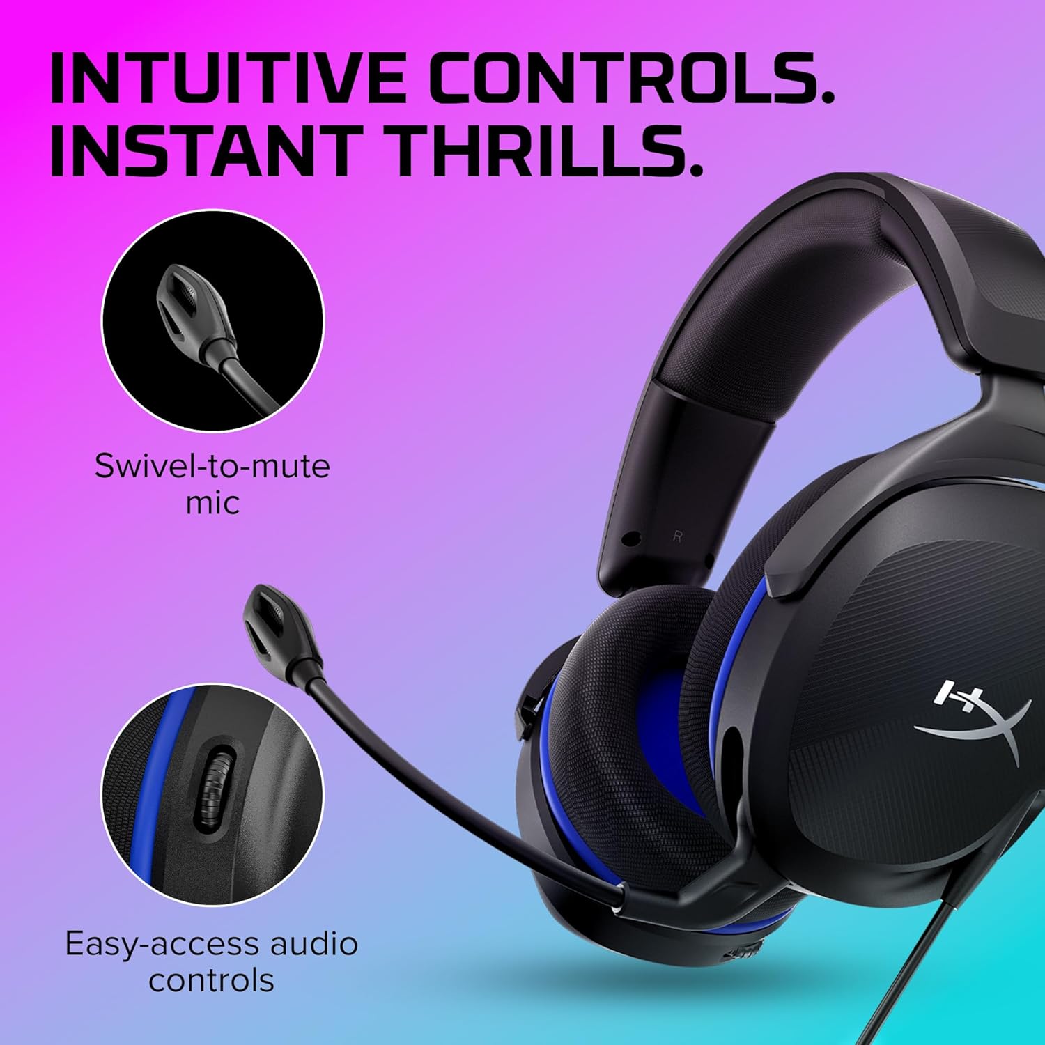 1760301976_HyperX-Cloud-Stinger-2-Core-Gaming-Headset-for-Playstation-Lightweight-Over-Ear-Headset-with-mic-Swivel-to-Mute-Function-40mm-Drivers-Black.jpg HyperX Cloud Stinger 2 Core - Gaming Headset for Playstation, Lightweight Over-Ear Headset with mic, Swivel-to-Mute Function, 40mm Drivers - Black - Image 4