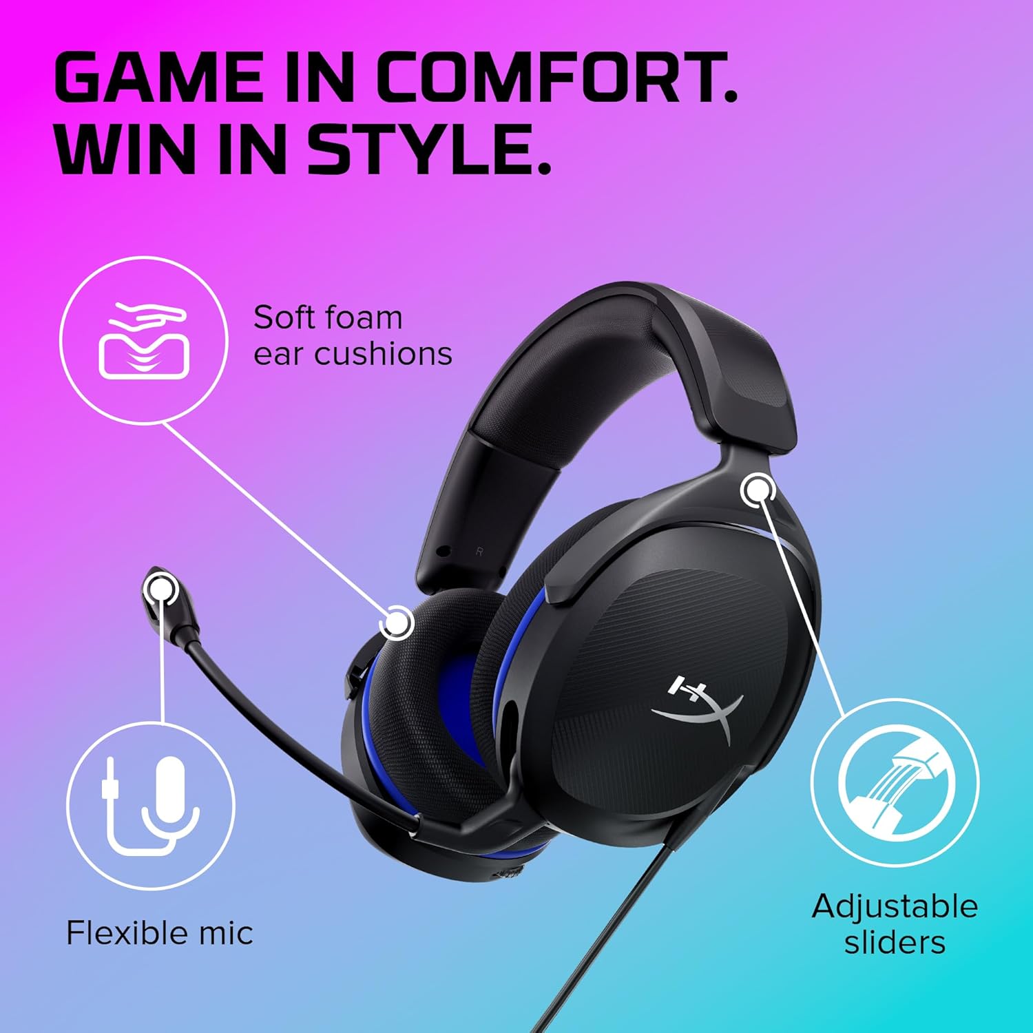 1760301978_HyperX-Cloud-Stinger-2-Core-Gaming-Headset-for-Playstation-Lightweight-Over-Ear-Headset-with-mic-Swivel-to-Mute-Function-40mm-Drivers-Black.jpg HyperX Cloud Stinger 2 Core - Gaming Headset for Playstation, Lightweight Over-Ear Headset with mic, Swivel-to-Mute Function, 40mm Drivers - Black - Image 5