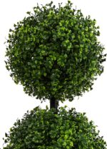 Nearly Natural 3ft. Artificial Triple Ball Boxwood Topiary Tree (Indoor/Outdoor) T2021, Green - Image 7