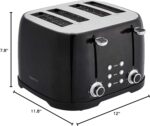 Amazon Basics 4 Slice Toaster, 6 Browning Settings, Removable Crumb Tray, Bagel and Defrost Function, Cancel Button, 1600W, Black - Image 7