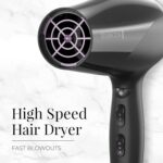Remington Damage Protection Hair Dryer with Ceramic Ionic Tourmaline Technology, Black, Diffuser and Concentrator, 3 Piece Set - Image 4