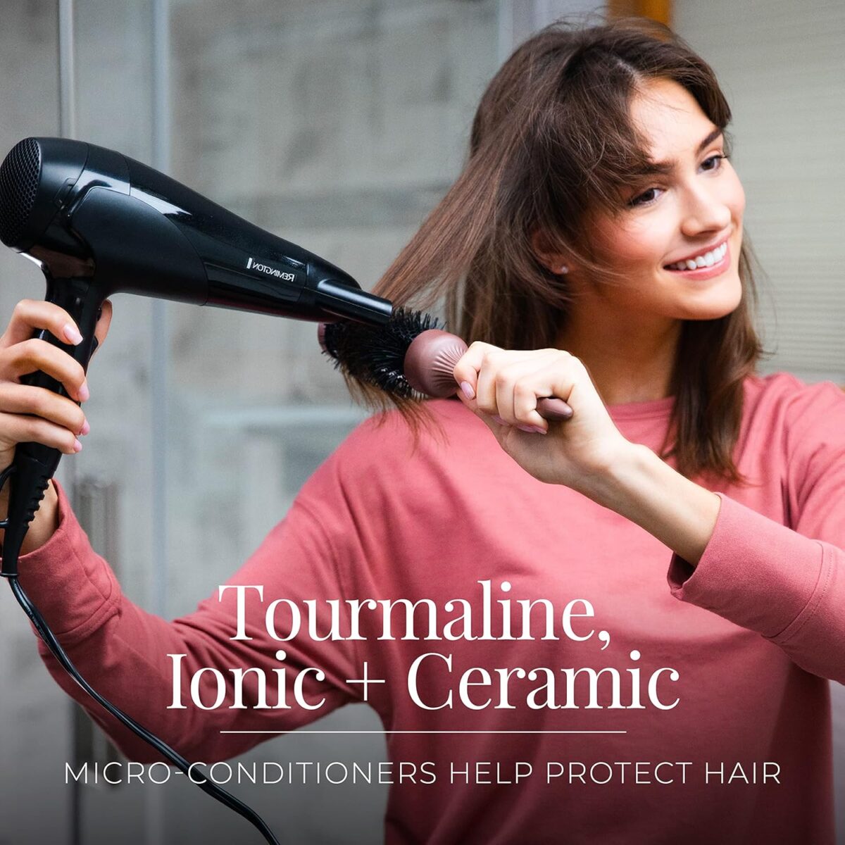 Remington Damage Protection Hair Dryer with Ceramic Ionic Tourmaline Technology, Black, Diffuser and Concentrator, 3 Piece Set - Image 7