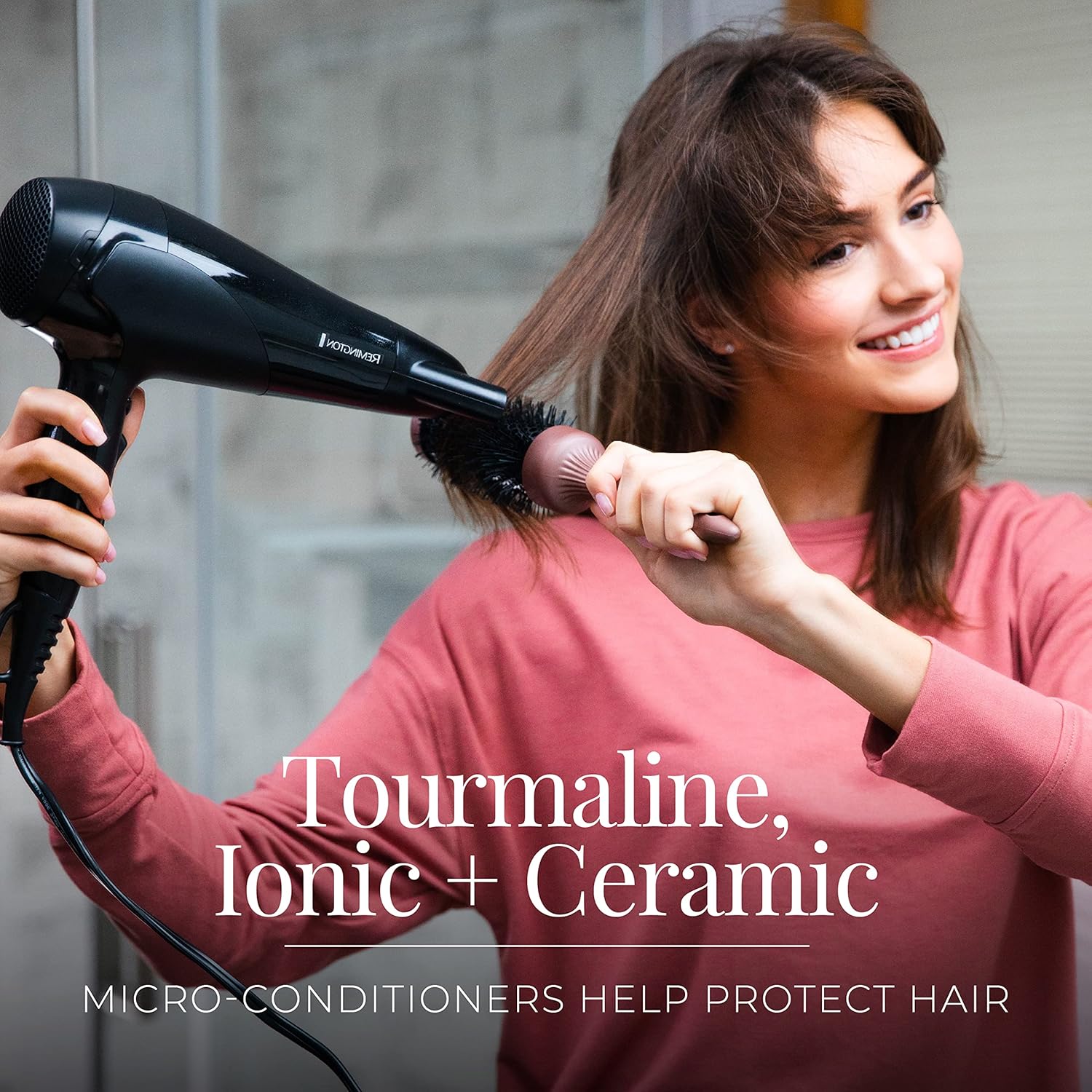 1760341146_Remington-Damage-Protection-Hair-Dryer-with-Ceramic-Ionic-Tourmaline-Technology-Black-Diffuser-and-Concentrator-3-Piece-Set.jpg Remington Damage Protection Hair Dryer with Ceramic Ionic Tourmaline Technology, Black, Diffuser and Concentrator, 3 Piece Set - Image 7