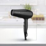 Remington Damage Protection Hair Dryer with Ceramic Ionic Tourmaline Technology, Black, Diffuser and Concentrator, 3 Piece Set - Image 8