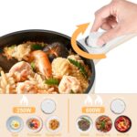 Dezin Hot Pot Electric Upgraded, Non-Stick Sauté Pan, Rapid Noodles Electric Pot, 1.5L Mini Portable Hot Pot for Steak, Egg, Fried Rice, Ramen, Oatmeal, Soup with Power Adjustment - Image 4