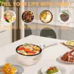 Dezin Hot Pot Electric Upgraded, Non-Stick Sauté Pan, Rapid Noodles Electric Pot, 1.5L Mini Portable Hot Pot for Steak, Egg, Fried Rice, Ramen, Oatmeal, Soup with Power Adjustment - Image 7