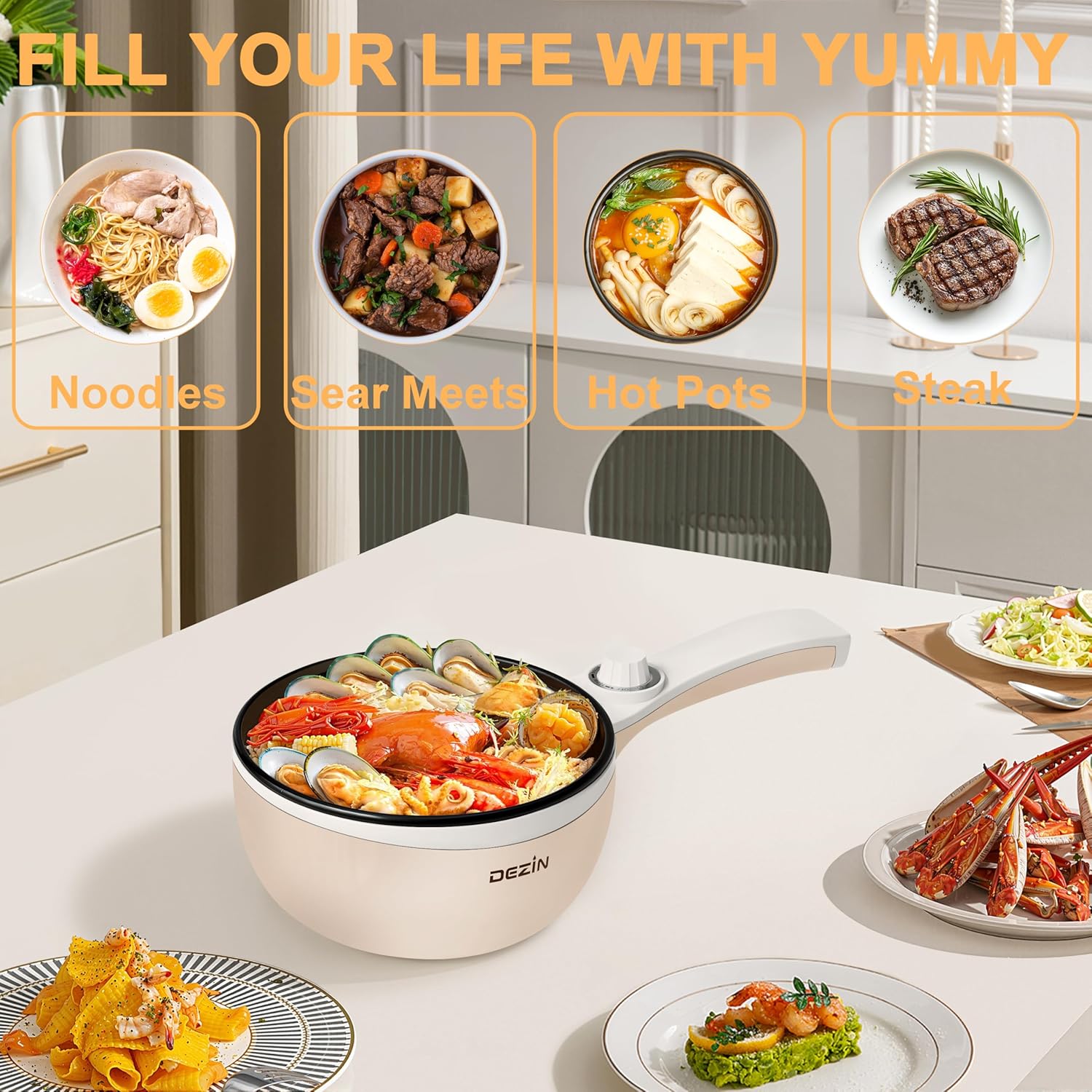 1760370799_Dezin-Hot-Pot-Electric-Upgraded-Non-Stick-Saute-Pan-Rapid-Noodles-Electric-Pot-1.5L-Mini-Portable-Hot-Pot-for-Steak-Egg-Fried-Rice-Ramen-Oatmeal-Soup-with-Power-Adjustment.jpg Dezin Hot Pot Electric Upgraded, Non-Stick Sauté Pan, Rapid Noodles Electric Pot, 1.5L Mini Portable Hot Pot for Steak, Egg, Fried Rice, Ramen, Oatmeal, Soup with Power Adjustment - Image 7