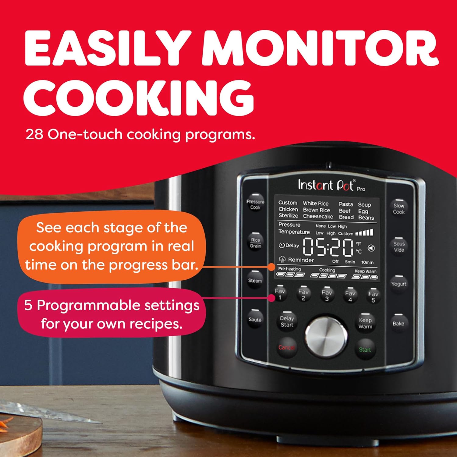 1760373442_Instant-Pot-Pro-10-in-1-Pressure-Cooker-Slow-Cooker-RiceGrain-Cooker-Steamer-Saute-Sous-Vide-Yogurt-Maker-Sterilizer-and-Warmer-Includes-App-With-Over-800-Recipes-Black-6-Quart.jpg Instant Pot Pro 10-in-1 Pressure Cooker, Slow Cooker, Rice/Grain Cooker, Steamer, Sauté, Sous Vide, Yogurt Maker, Sterilizer, and Warmer, Includes App With Over 800 Recipes, Black, 6 Quart - Image 4