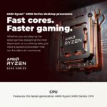 CyberPowerPC Gamer Master Gaming PC, AMD Ryzen 5 5500 3.6GHz, Radeon RX 6400 4GB, 16GB DDR4, 500GB PCIe Gen4 SSD, WiFi Ready & Windows 11 Home (GMA3100A) - Image 6