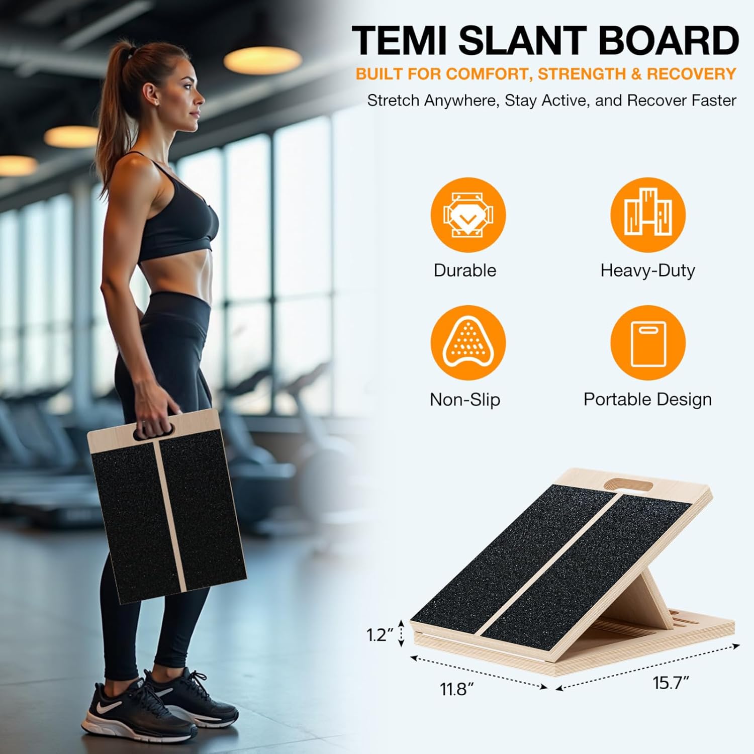 1760381003_TEMI-Slant-Board-for-Calf-Stretching-Wooden-Incline-Wedge-Stretcher-for-Squats-Foot-Ankle-Mobility-Portable-Fitness-Equipment-Balance-Block-for-Heel-Stretch.jpg TEMI Slant Board for Calf-Stretching - Wooden Incline Wedge Stretcher for Squats, Foot & Ankle Mobility, Portable Fitness Equipment, Balance Block for Heel Stretch - Image 3