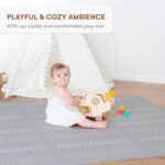 Childlike Behavior Baby Play Mat - 72x48-Inch Tummy Time Mat - 6-Piece Interlocking Foam Floor Tiles for Toddlers - Soft Waterproof for Floor Play and Crawling - Grey - Image 3