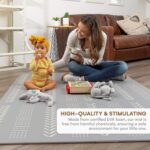 Childlike Behavior Baby Play Mat - 72x48-Inch Tummy Time Mat - 6-Piece Interlocking Foam Floor Tiles for Toddlers - Soft Waterproof for Floor Play and Crawling - Grey - Image 5