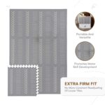 Childlike Behavior Baby Play Mat - 72x48-Inch Tummy Time Mat - 6-Piece Interlocking Foam Floor Tiles for Toddlers - Soft Waterproof for Floor Play and Crawling - Grey - Image 6