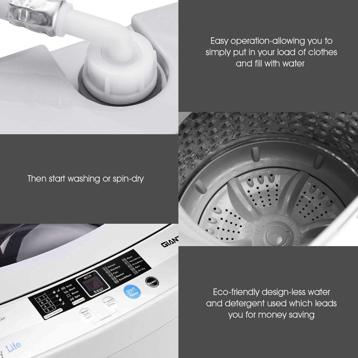 1760384252_Giantex-Full-Automatic-Washing-Machine-Portable-Compact-1.34-Cu.ft-Laundry-Washer-Spin-with-Drain-Pump-10-programs-8-Water-Level-Selections-with-LED-Display-12-Lbs-Capacity.jpg Giantex Full-Automatic Washing Machine Portable Compact 1.34 Cu.ft Laundry Washer Spin with Drain Pump, 10 programs 8 Water Level Selections with LED Display 12 Lbs Capacity - Image 8