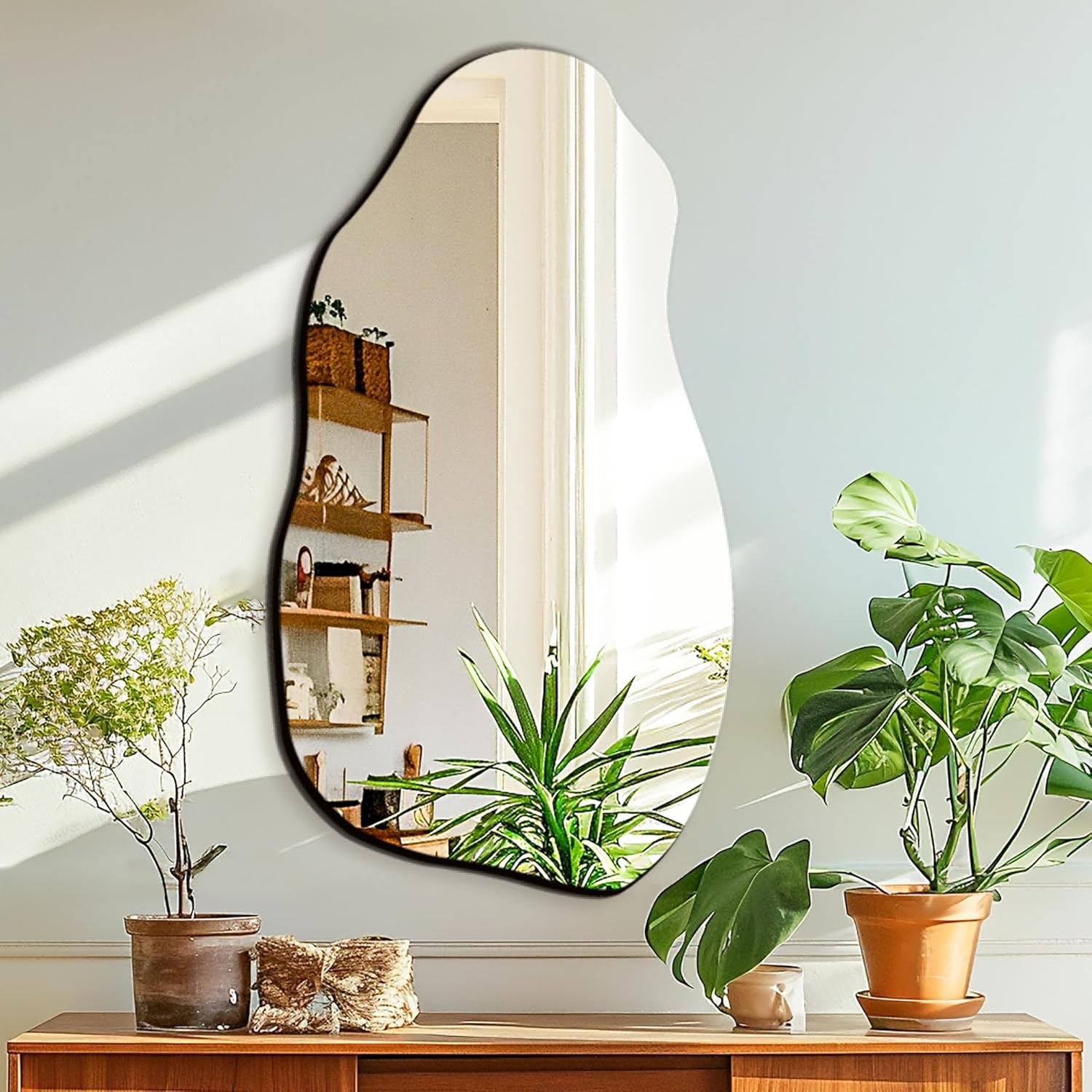 1760386541_Irregular-Asymmetrical-Wall-Mirror-for-Living-Room-Bathroom-Entryway-Modern-Decorative-Mirror-Hanging-Hook-Style-32-x-18.jpg Irregular Asymmetrical Wall Mirror for Living Room Bathroom Entryway, Modern Decorative Mirror Hanging (Hook Style, 32'' x 18'') - Image 7