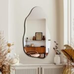 Irregular Asymmetrical Wall Mirror for Living Room Bathroom Entryway, Modern Decorative Mirror Hanging (Hook Style, 32'' x 18'') - Image 8